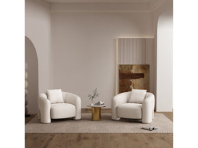 Sylvia Accent Chair in Angora (set of 2) - Ornate Home