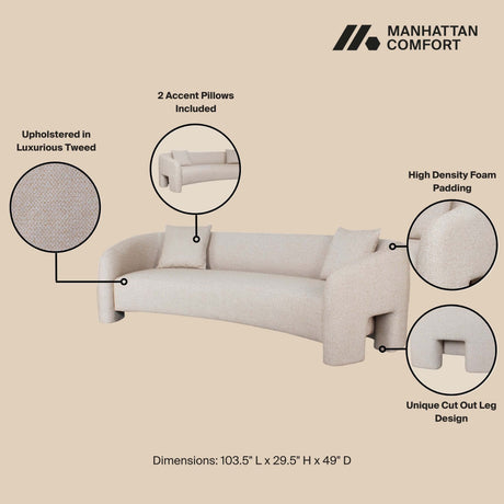 Sylvia Sofa in Gold Dust - Ornate Home