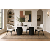 Sylvie Black/White 5-Piece Standard Height Dining Set with Grain (Oval Table & Four Chairs) - Ornate Home