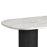Sylvie Black/White 5-Piece Standard Height Dining Set with Grain (Oval Table & Four Chairs) - Ornate Home