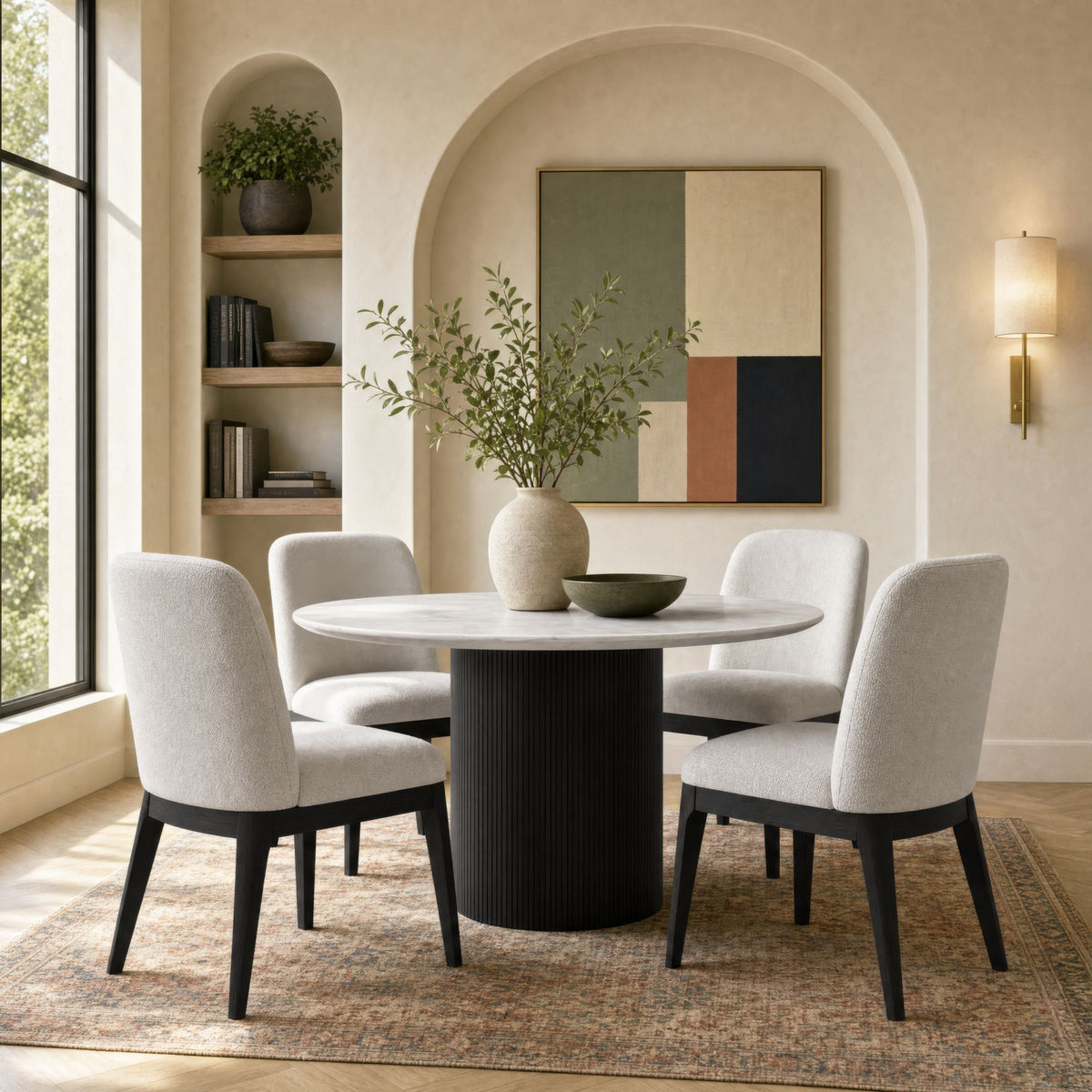 Sylvie Black with Grain/White Dining Side Chair (Set of 2) - Ornate Home