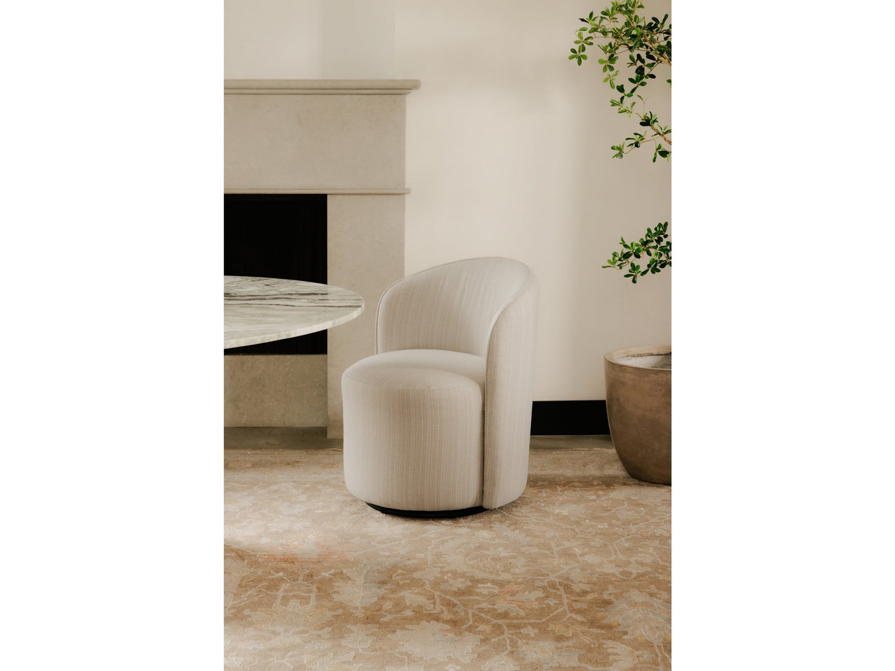 Sylvie Cream Outdoor Swivel Dining Chair - Ornate Home