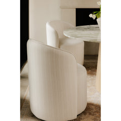 Sylvie Cream Outdoor Swivel Dining Chair - Ornate Home