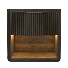 Sylvie Dark Brown 1-Drawer Nightstand with Touch Light LED - Ornate Home