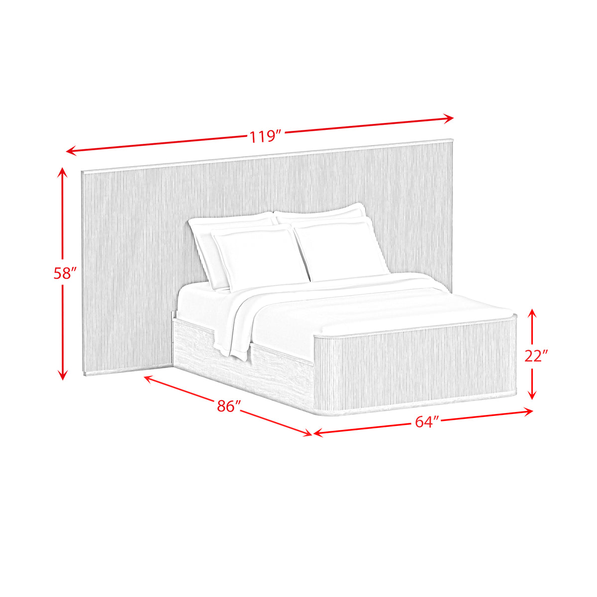 Sylvie Dark Brown 3-Piece Wall Bed Queen Bedroom Set with 2 Nightstands - Ornate Home