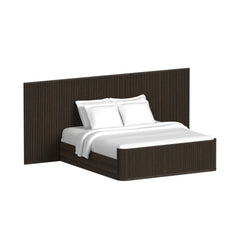 Sylvie Dark Brown 4-Piece Wall Bed King Bedroom Set with 2 Nightstands & Chest - Ornate Home