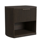 Sylvie Dark Brown 4-Piece Wall Bed King Bedroom Set with 2 Nightstands & Dresser - Ornate Home