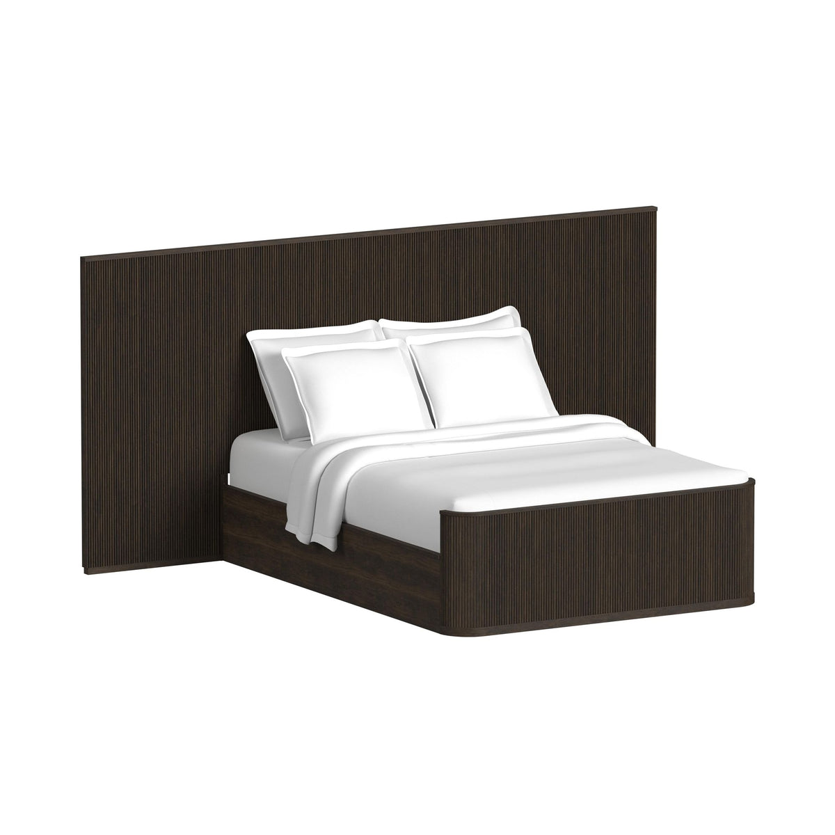 Sylvie Dark Brown 4-Piece Wall Bed Queen Bedroom Set with 2 Nightstands & Dresser - Ornate Home