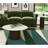 Sylvie Dark Brown/White 2-Piece Occasional Table Set with Faux Marble Top and Base - Ornate Home