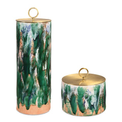 Sylvie Multicolor Ceramic Containers (Set of 2) - Ornate Home