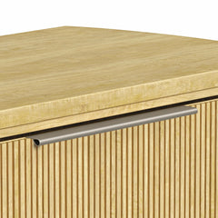 Sylvie Natural 1-Drawer Nightstand with Touch Light LED - Ornate Home