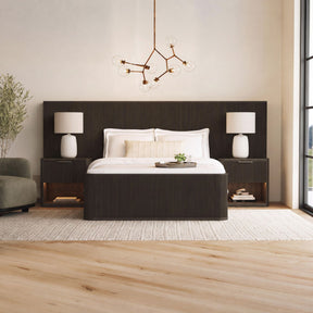 Sylvie Natural 4-Piece Wall Bed King Bedroom Set with 2 Nightstands & Dresser - Ornate Home