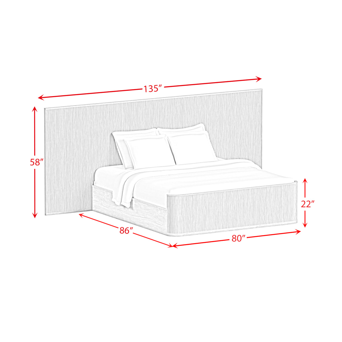 Sylvie Natural 4-Piece Wall Bed King Bedroom Set with 2 Nightstands & Dresser - Ornate Home