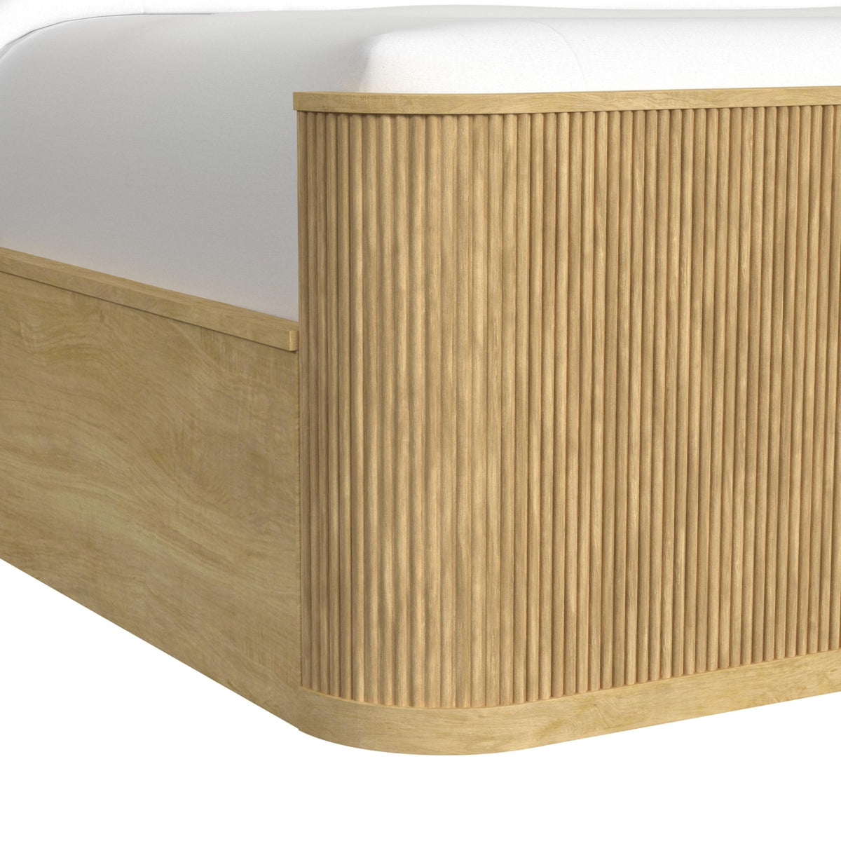 Sylvie Natural 5-Piece Wall Bed Queen Bedroom Set with 2 Nightstands, Dresser & Chest - Ornate Home