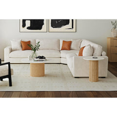 Sylvie Natural/White 2-Piece Occasional Table Set with Faux Marble Top and Base - Ornate Home