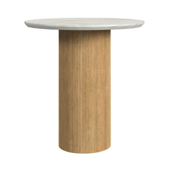 Sylvie Natural/White 2-Piece Occasional Table Set with Faux Marble Top and Base - Ornate Home
