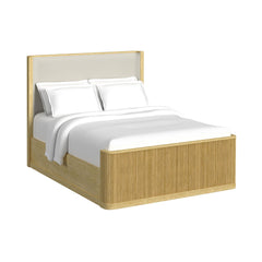 Sylvie Natural/White 3-Piece Queen UPH Bedroom Set - Ornate Home