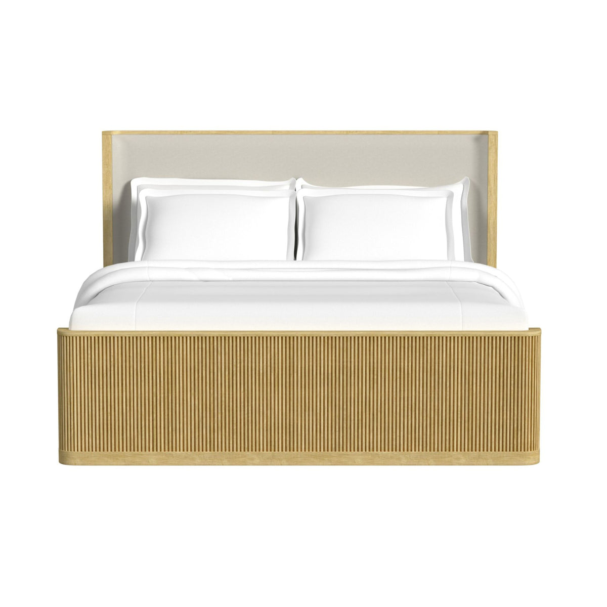 Sylvie Natural/White King UPH Bed - Ornate Home