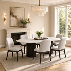 Sylvie Dark Brown/White 7-Piece Standard Height Dining Set