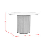 Sylvie Black/White 5-Piece Standard Height Dining Set with Grain (Round Table & Four Chairs) - Ornate Home
