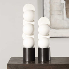 Symmetry White Sculptures (Set of 2) - Ornate Home