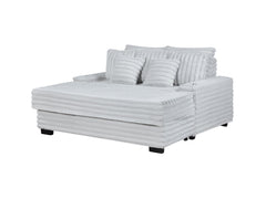 Symphony Light Gray 67"W Corduroy Oversized Chaise Lounge - Ornate Home