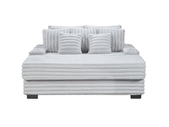 Symphony Light Gray 67"W Corduroy Oversized Chaise Lounge - Ornate Home