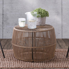 Syna Natural/Black 3 Pc. Patio Conversation Set - Ornate Home