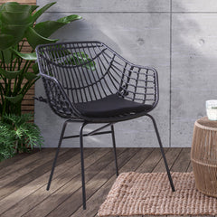 Syna Natural/Black 3 Pc. Patio Conversation Set - Ornate Home