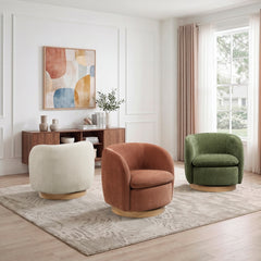 Synova Beige Swivel Chair - Ornate Home