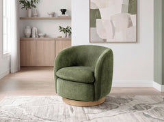 Synova Walnut Swivel Chair - Ornate Home
