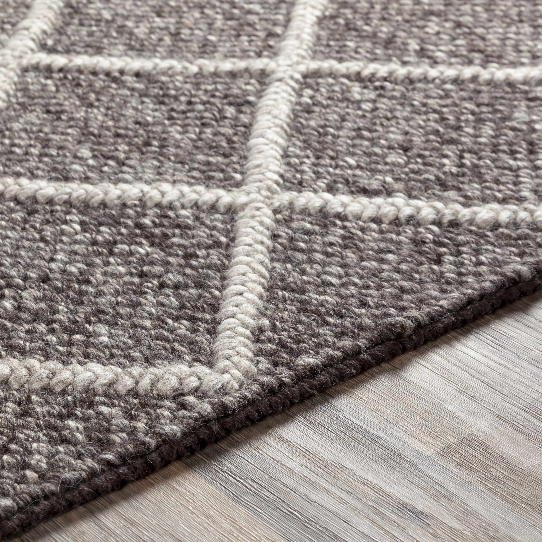 Syosset 2x3 Brown Trellis Wool&Viscose Rug - Clearance - Ornate Home