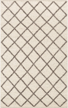 Syosset Cream/Brown Trellis Wool&Viscose Rug - Clearance - Ornate Home