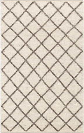 Syosset Cream/Brown Trellis Wool&Viscose Rug - Clearance - Ornate Home