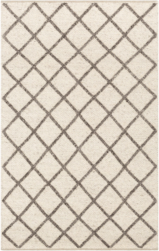 Syosset Cream/Brown Trellis Wool&Viscose Rug - Clearance - Ornate Home