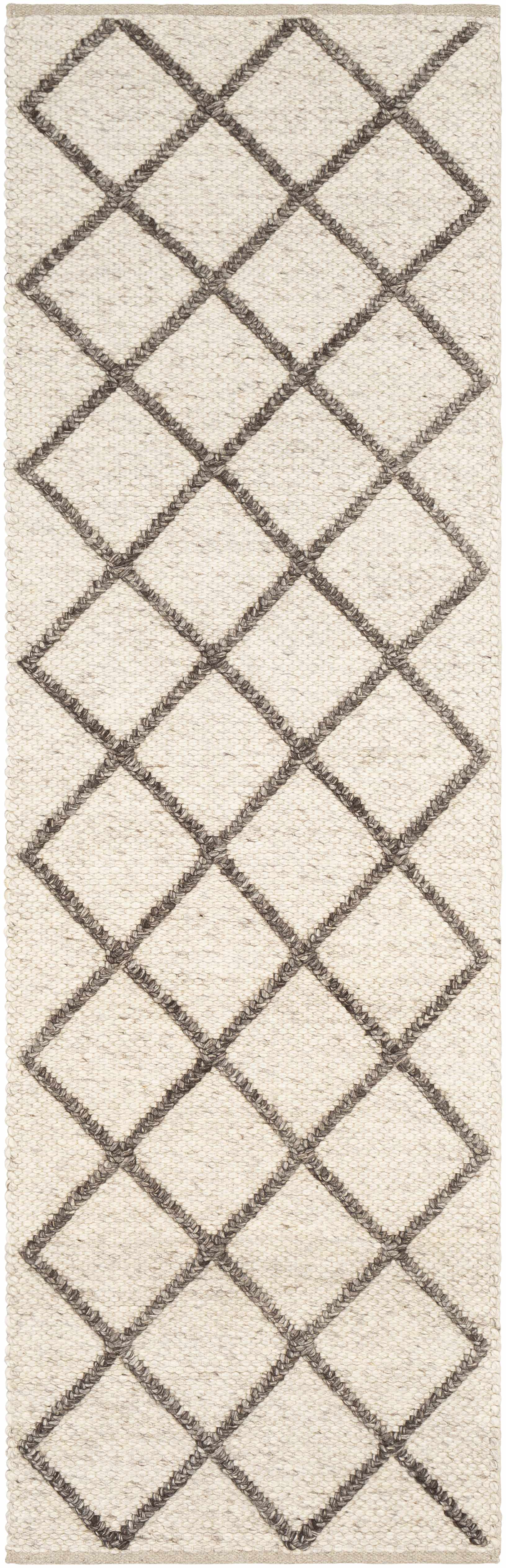 Syosset Cream/Brown Trellis Wool&Viscose Rug - Clearance - Ornate Home