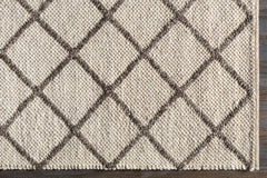 Syosset Cream/Brown Trellis Wool&Viscose Rug - Clearance - Ornate Home