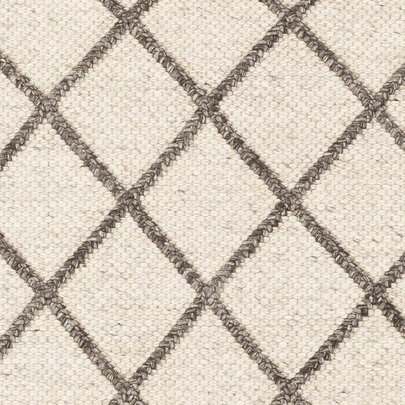 Syosset Cream/Brown Trellis Wool&Viscose Rug - Clearance - Ornate Home