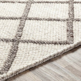 Syosset Cream/Brown Trellis Wool&Viscose Rug - Clearance - Ornate Home