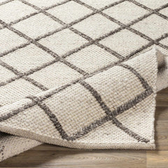 Syosset Cream/Brown Trellis Wool&Viscose Rug - Clearance - Ornate Home