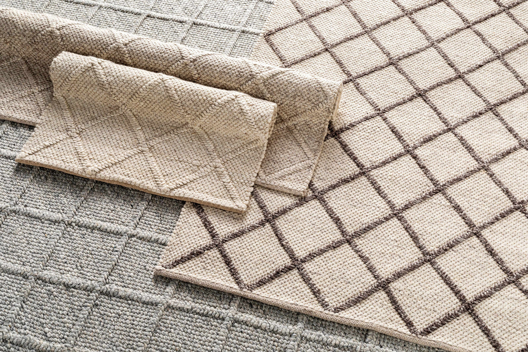 Syosset Cream/Brown Trellis Wool&Viscose Rug - Clearance - Ornate Home