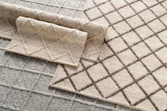 Syosset Cream/Brown Trellis Wool&Viscose Rug - Clearance - Ornate Home