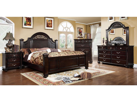 Syracuse Dark Walnut 4 Pc. Queen Bedroom Set - Ornate Home