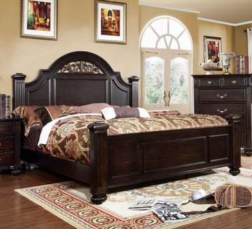 Syracuse Dark Walnut 5 Pc. Queen Bedroom Set w/ 2NS - Ornate Home