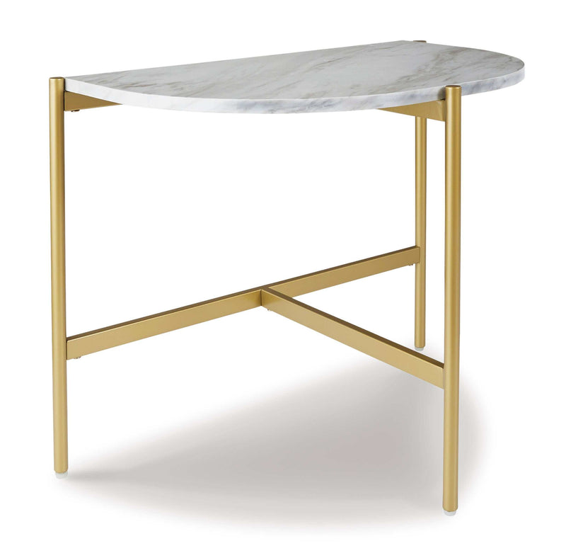 Wynora White & Gold Chairside End Table - Ornate Home