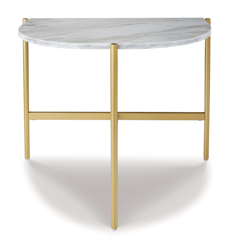 Wynora White & Gold Chairside End Table