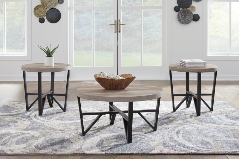 Deanlee Grayish Brown/Black Occasional Table Set (Set of 3) - Ornate Home