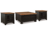 Valebeck Black/Brown Coffee Table and 2 End Tables - Ornate Home