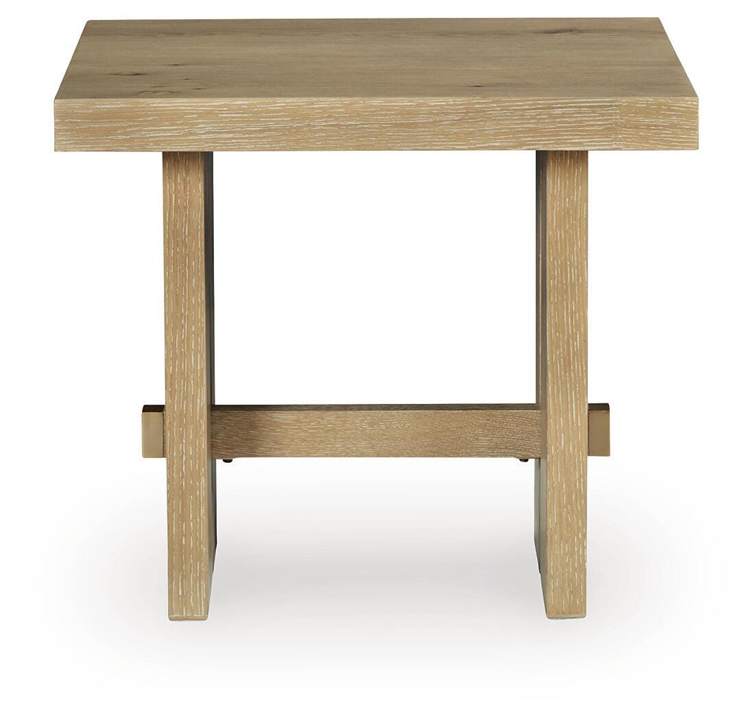 Crendlin Light Brown Coffee Table and 2 End Tables