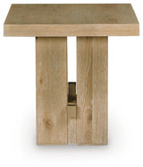 Crendlin Light Brown Rectangular End Table